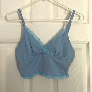 Small Shein blue lace crop top